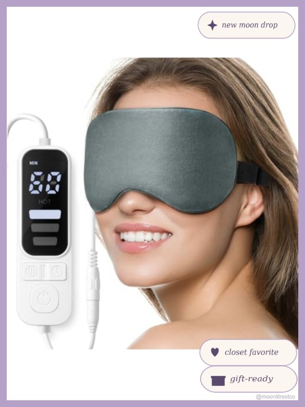 Heated Eye Mask Warm Compress for Dry Eyes USB Powered Adjustable Timer